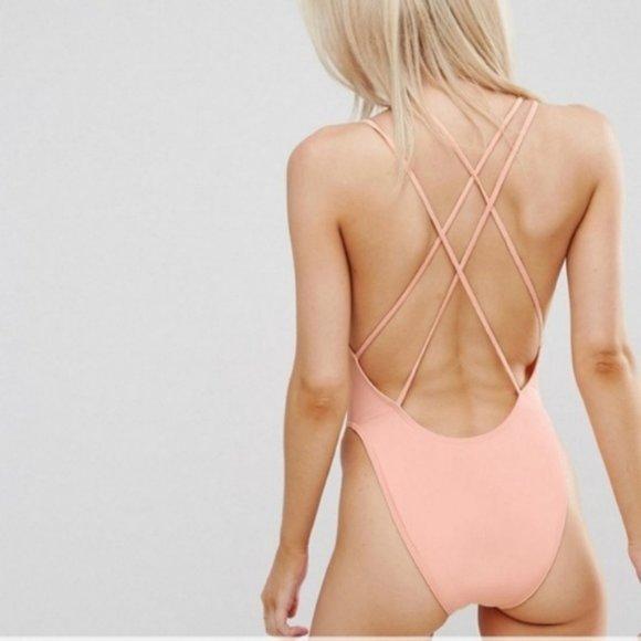 ASOS Other - ASOS Cross Back High Leg Cross Back Scoop Swi